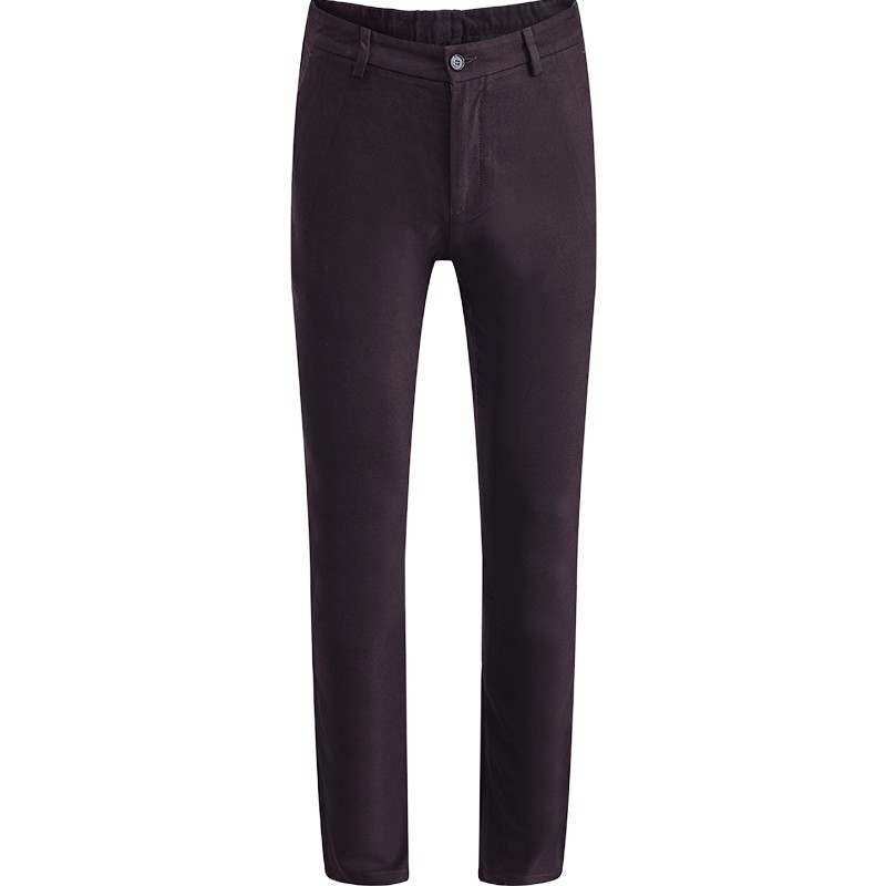 圣得西男士磨毛直筒裤2025冬新款商务休闲时尚保暖修身纯色长裤