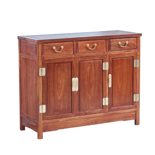 红木餐边柜刺猬紫檀新中式榫卯结构小储物柜花梨木茶水柜实木柜子