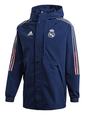 Adidas/阿迪达斯正品秋男皇家马德里足球夹克防风休闲外套 FR3878