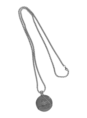 全视之眼vintage古着饰品长项链