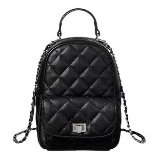 阿馨yolo【送挂件】小香风菱格纹链条双肩包包女新款小背包旅行