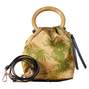 曼莎国风宋锦香云纱手提斜挎刺绣真丝牛皮新款新中式女包旗袍包包