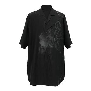 「 凌鸦ILNya 」支离_黑 机械女人印花短袖衬衫 夏季男女小众设计