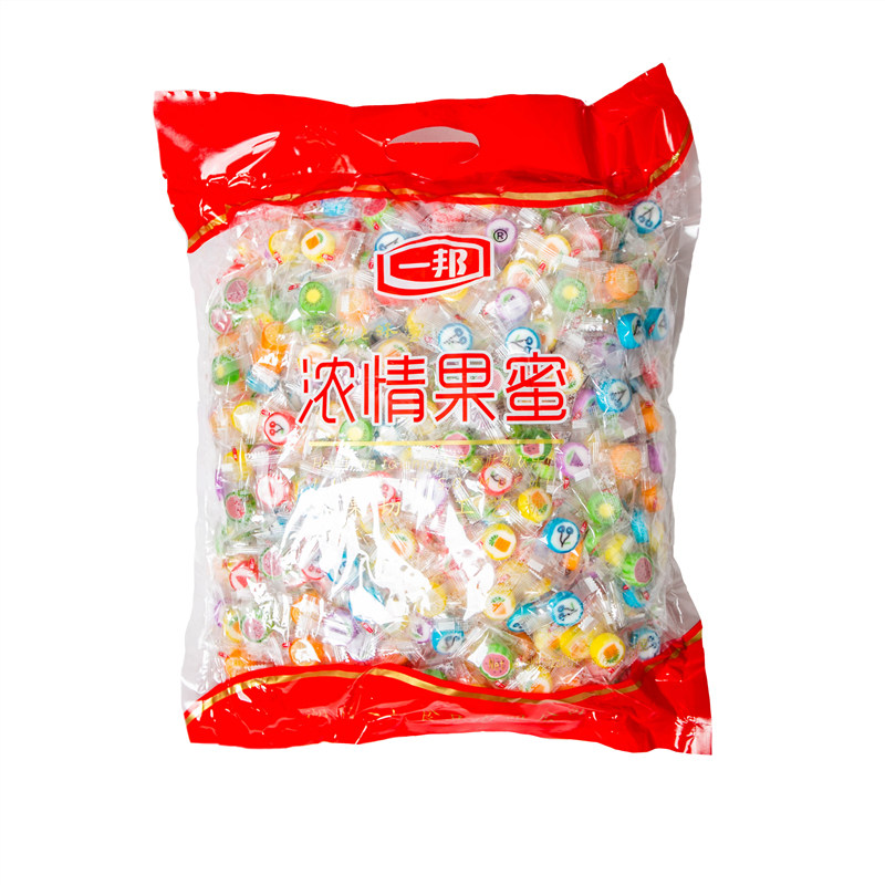 网红抖音高颜值 创意手工混合水果硬糖 果汁切片糖小零食糖果散装