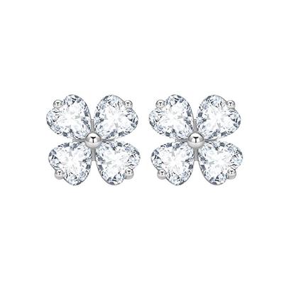 999足银/四叶草/耳钉女/生日礼物