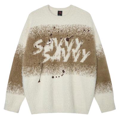 喜欢慢悠悠套头渐变宽松毛衣