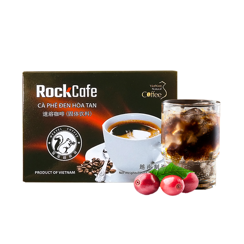 越南进口越贡咖啡速溶黑咖啡粉提神美式浓缩coffee冲饮