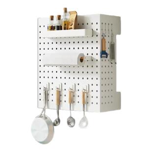 燃气热水器装饰遮挡罩遮丑神器洞洞板挡板免打孔天然气管道置物架