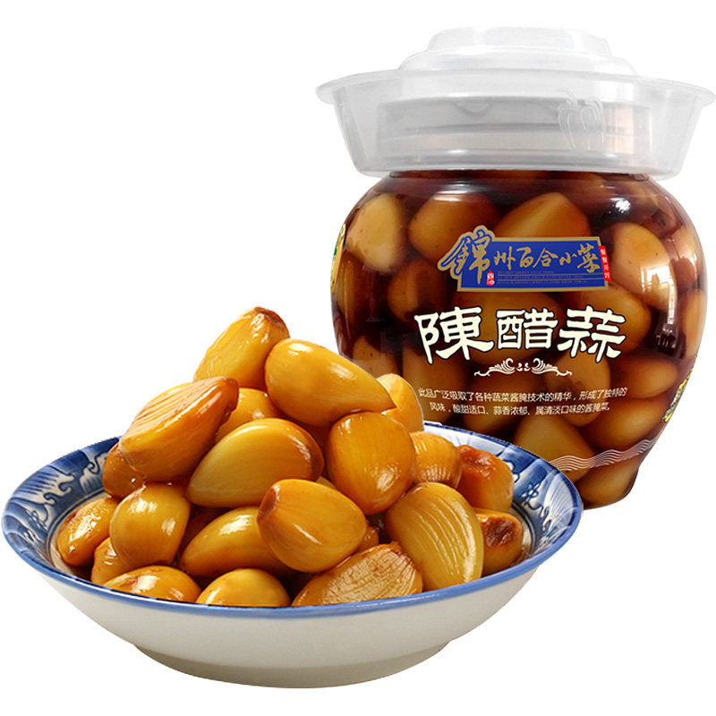 百合小菜陈醋蒜糖蒜解腻吃肉必备