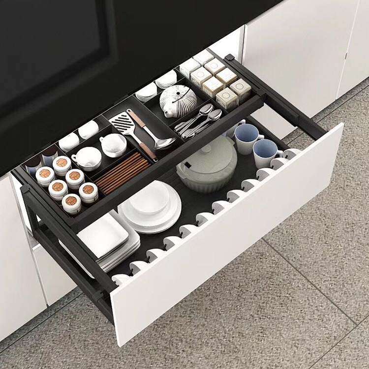 中岛吧台浅柜450深铝合金抽中抽2件套3层收纳工具碗碟锅具拉篮,家装主材,拉篮,淘宝优惠券,粉丝福利购,淘宝优惠卷