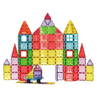 思创钻面彩窗磁力片儿童男女孩拼搭积木宝宝益智玩具