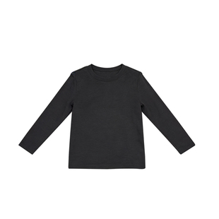 赫米童装 2026春夏儿童纯色百搭长袖t恤中大童天丝羊毛混纺打底衫