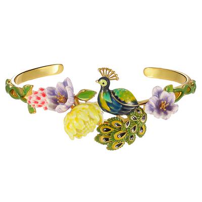 JuicyGrape手绘珐琅孔雀手镯