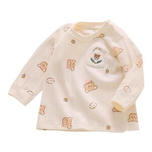 婴儿衣服秋冬季纯棉保暖内衣打底衫幼儿秋衣a类贴身宝宝单件上衣