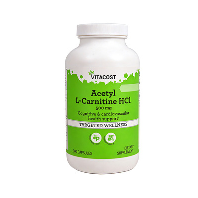 现货 Vitacost 乙酰左旋肉碱盐酸盐 美国 进口 300粒胶囊 500毫克