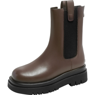 大东女靴短靴2025冬季新款时尚厚底切尔西靴英伦中筒靴增高显瘦靴