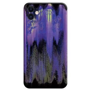 AlienTits原创紫梦故障艺术超现实极简抽象设计噪点适用于苹果安卓定制防摔手机壳