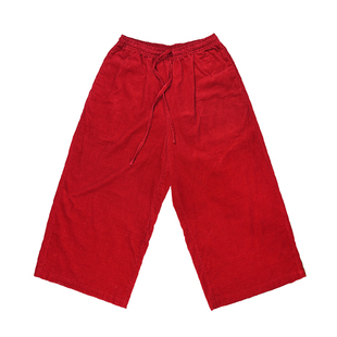 不蔓不枝【彩虹裤】秋冬纯棉灯芯绒阔腿裤百搭宽松柔软长裤松紧腰