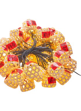 新款太阳能竹编灯笼小彩灯