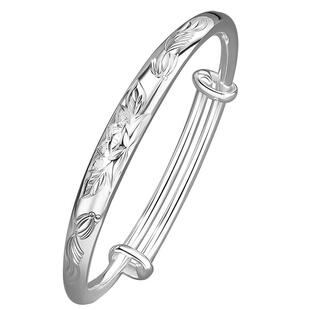 莲花银手镯妈妈款9999纯银2025新款实心足银镯子女送妈妈生日礼物