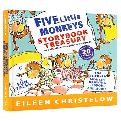 英文原版绘本 Five Little Monkeys 五只小猴子5个故事精装合集 廖彩杏书单 jumping on the bed