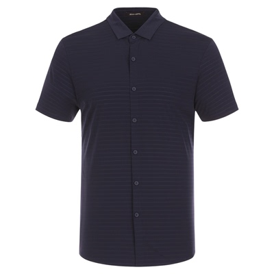 布兰施男士条纹短袖衬衫