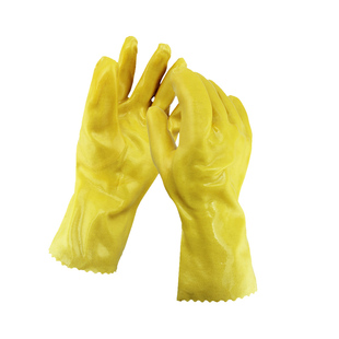 千禧龙浸塑手套035棉毛作业35cm加厚耐磨耐油耐酸碱防水化工专用