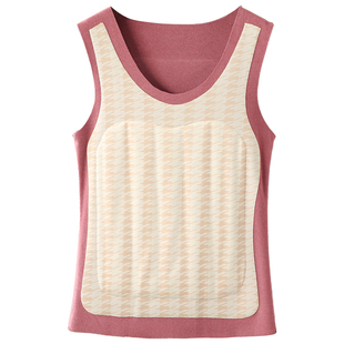 前后贴片羊毛保暖背心女内穿马甲上衣加绒加厚秋冬无痕打底衫内衣