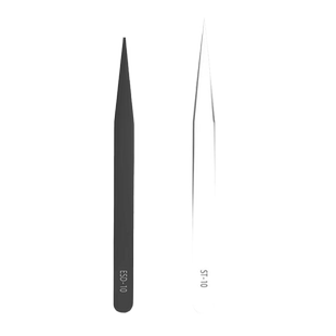 不锈钢镊子高精密弯头细尖头工业防静电镊子电子元件夹子维修工具
