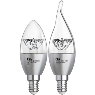 FSL 佛山照明 led灯泡e14小螺口3W尖泡拉尾led蜡烛灯泡水晶节能灯