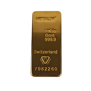仿真金条金砖金块锌合金镀金美泰乐金条样品 金店1000克装饰摆件