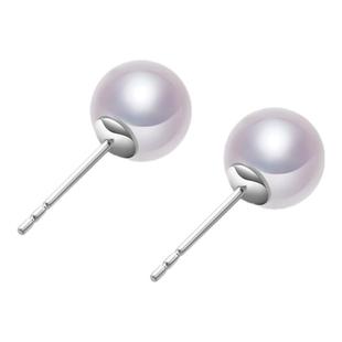 RUANS/阮仕凝露925银淡水耳钉媲美akoya天然珍珠耳钉女耳饰小灯泡