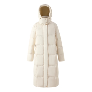 【90%鹅绒】PRICH时尚简约过膝长款羽绒服冬季新款锁温保暖女