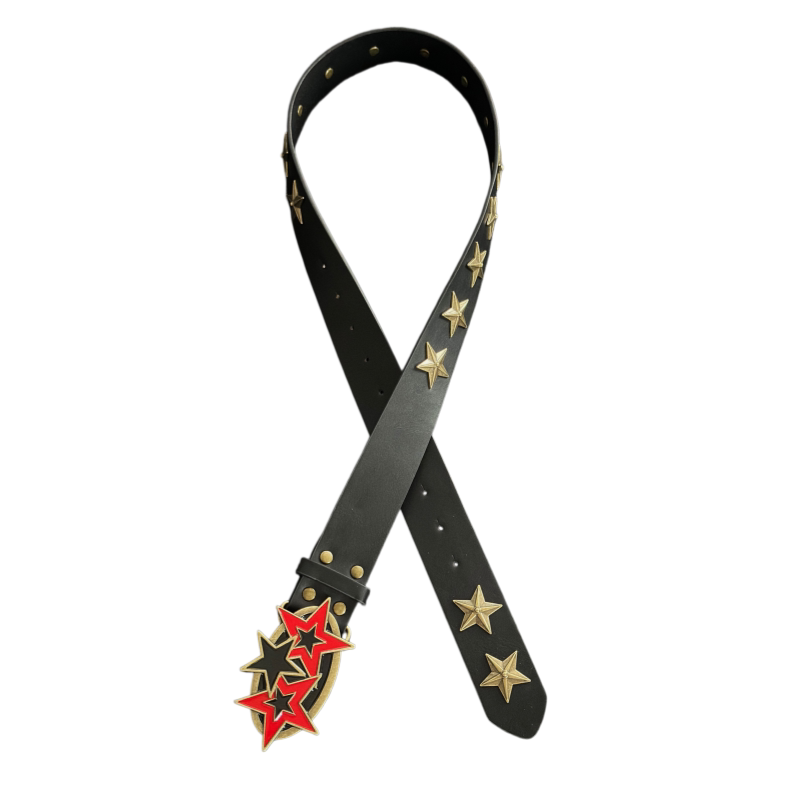 ironworks古铜拼色星星重工腰带