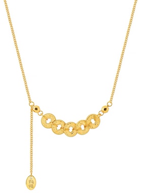 小众爆闪碎冰冰五帝钱币项链手链