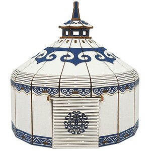 民族建筑蒙古包木制3D立体拼图