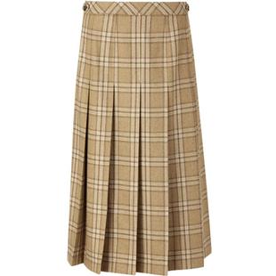 IIIVIVINIKO“兔毛羊毛混纺”学院百褶格纹半身裙女M310702154A