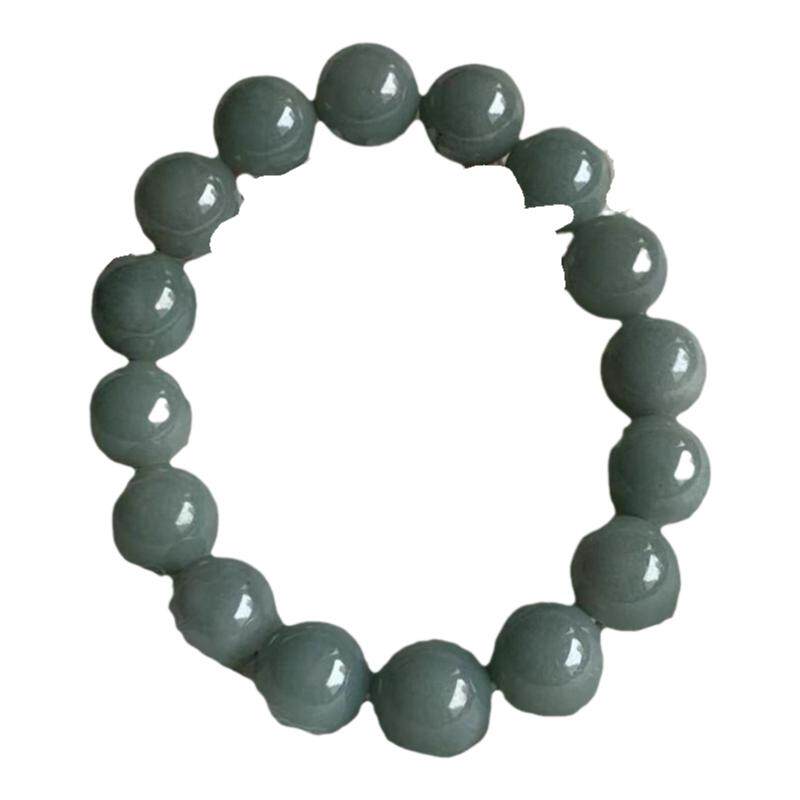 缅甸翡翠手串淡蓝色牛仔蓝13.6mm