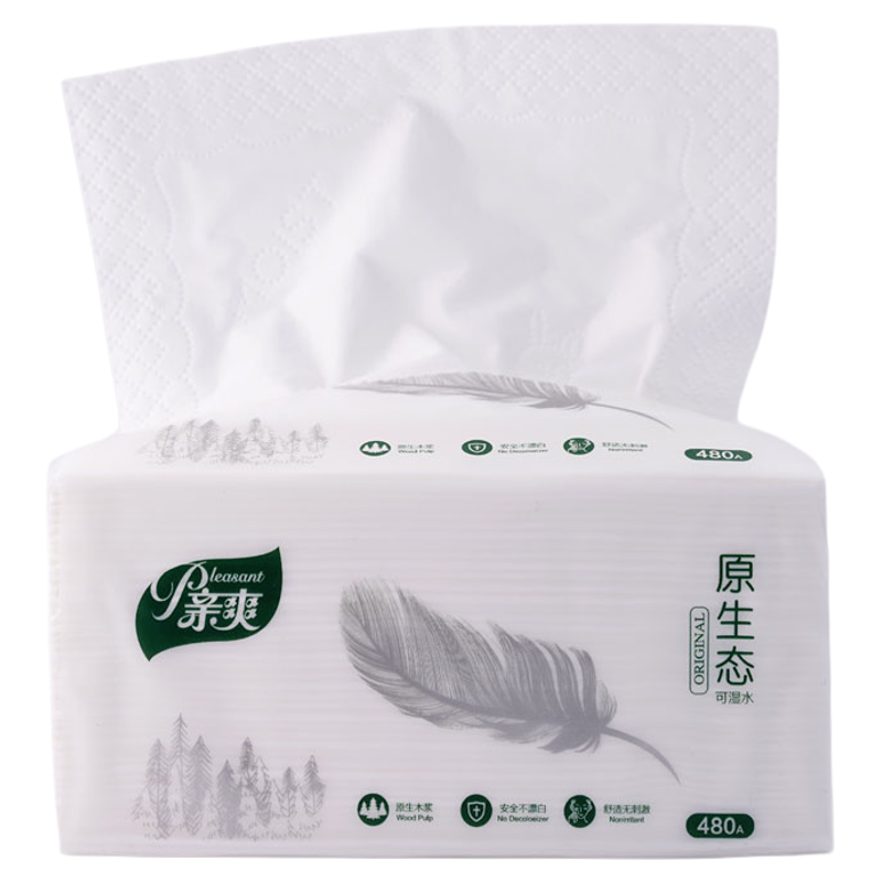 亲爽420张四边压花抽纸大包