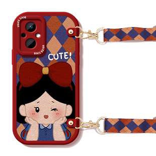 白雪适用一加11手机壳斜挎1+11r挂绳acepro可背带跨ace2v女挂脖带绳全包可爱卡通新款防摔创意硅胶软壳保护套