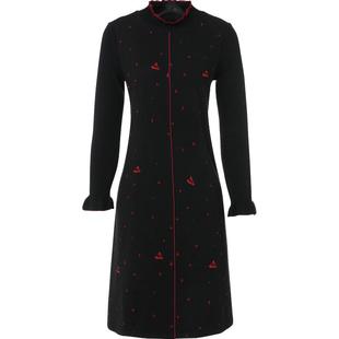 乔万尼商场流行裙子秋冬新款简约大气打底裙中长款连衣裙长袖女