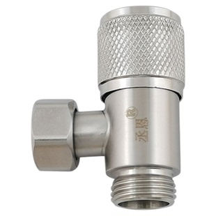 304不锈钢内丝活接进水全自动洗衣机4分螺纹角阀卡扣式软管水龙头