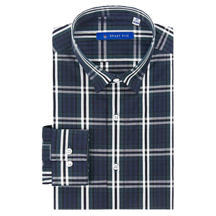 【打折】鲁泰面料秋季大格子衬衫男长袖港风纯棉休闲男衬衣薄修身