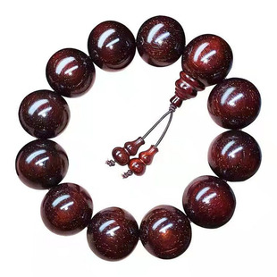 紫檀手串男108颗项链满金星刻字手链香木佛珠念珠女金丝楠木