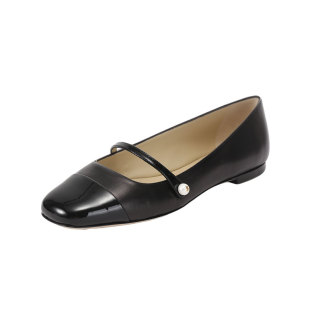 【自营】Jimmy Choo女士方头饰带平底单鞋 ELISA FLAT PTZ