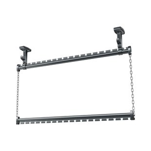 铝合金晾衣杆阳台固定式顶装上下双层悬挂家用晾衣架防风晒衣杆叉