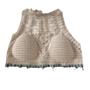 波西米亚挂脖吊带背心女度假风夏季新款流苏性感美背外穿短款上衣