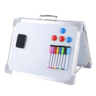 儿童画板双面黑板绿板办公家用前台折叠带手柄留言板桌面小白板