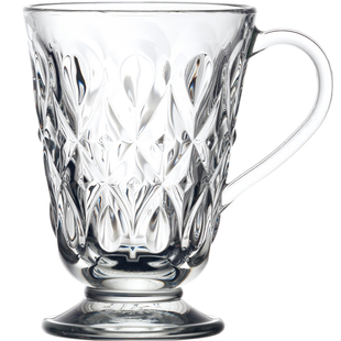 法国LAROCHERE茶水杯法式风情带手柄玻璃马克杯热巧克力杯咖啡杯