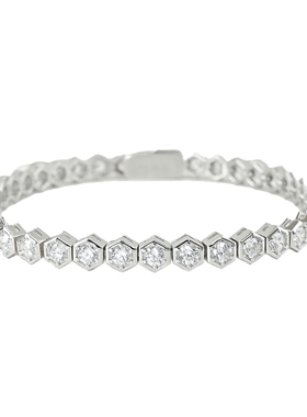 轻奢六边形蜂巢925纯银手链